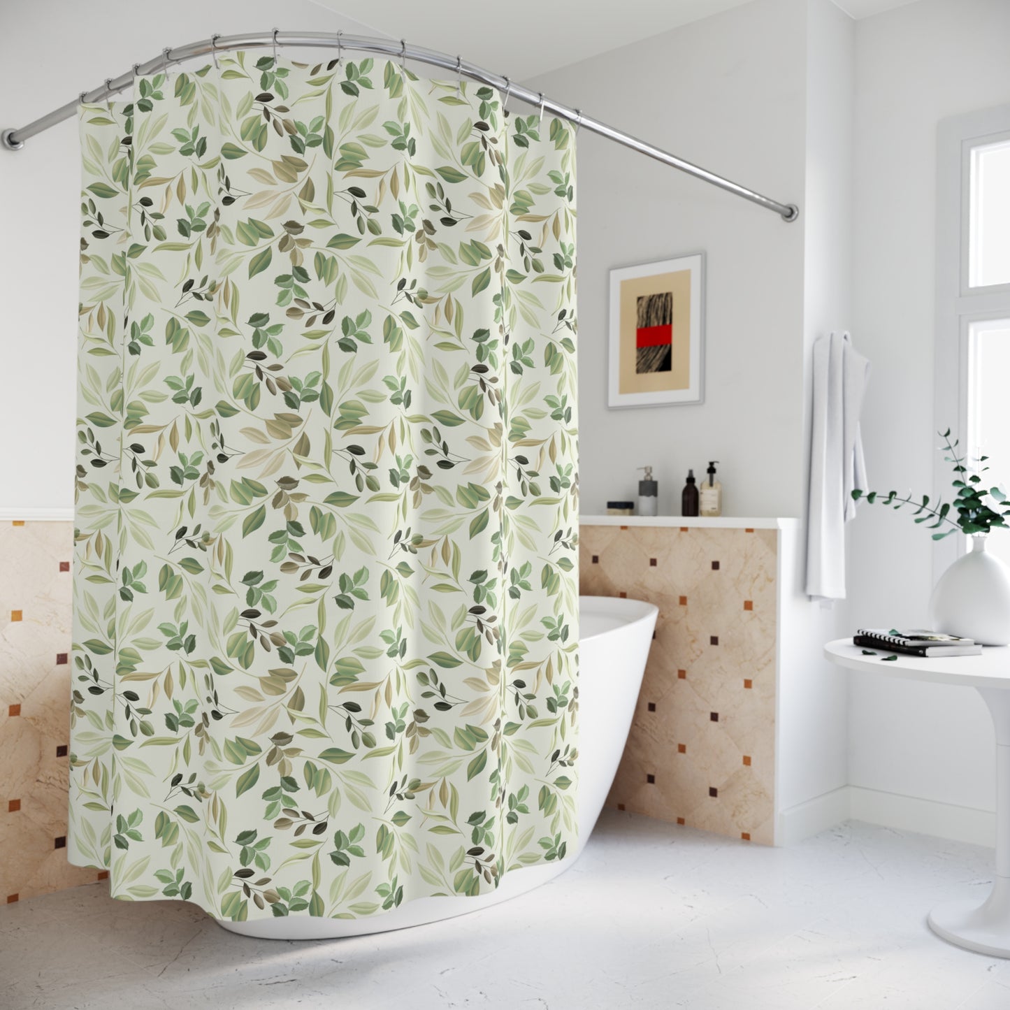 Leaves Pattern Shower Curtain for Nature Lovers