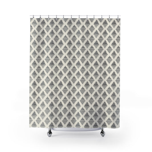 Diamond Pattern Shower Curtain for Modern Bathroom
