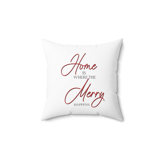 Festive Home Decor Pillow with Merry Message