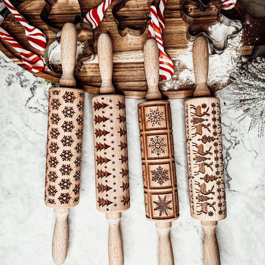 Unique Christmas Rolling Pin Gift Set for Festive Baking