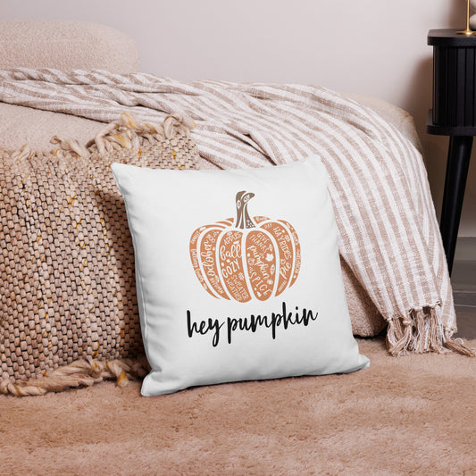 Hey Pumpkin Throw Pillow | Cozy Fall Decor | 3 Size Options