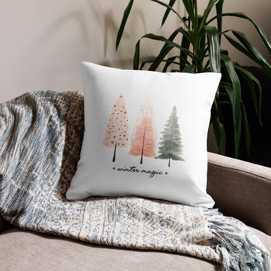 Winter Magic Throw Pillow - Festive Holiday Decor in 3 Sizes