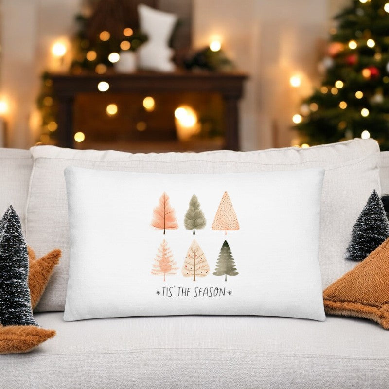 Tis the Season Holiday Throw Pillow, Cozy Décor in 3 Sizes