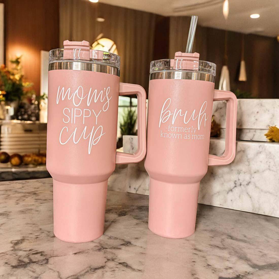 Mom's Sippy Cup 40oz Tumbler - Pink Edition