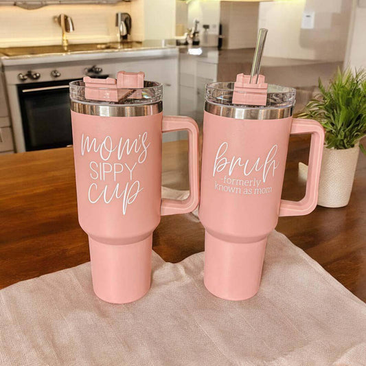 Mom's Sippy Cup 40oz Tumbler - Pink Edition