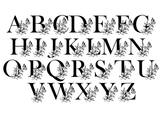 Custom Monogrammed Throw Pillow - Initial Floral Design