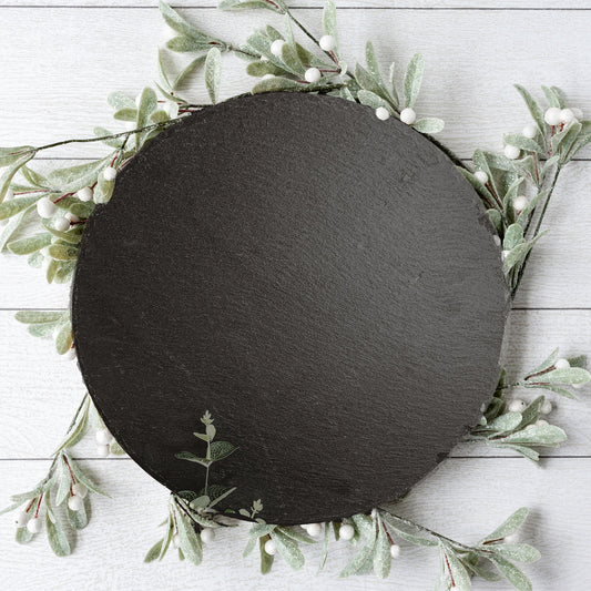 Slate Round Cheese Board 14" - Perfect Appetizer Plate
