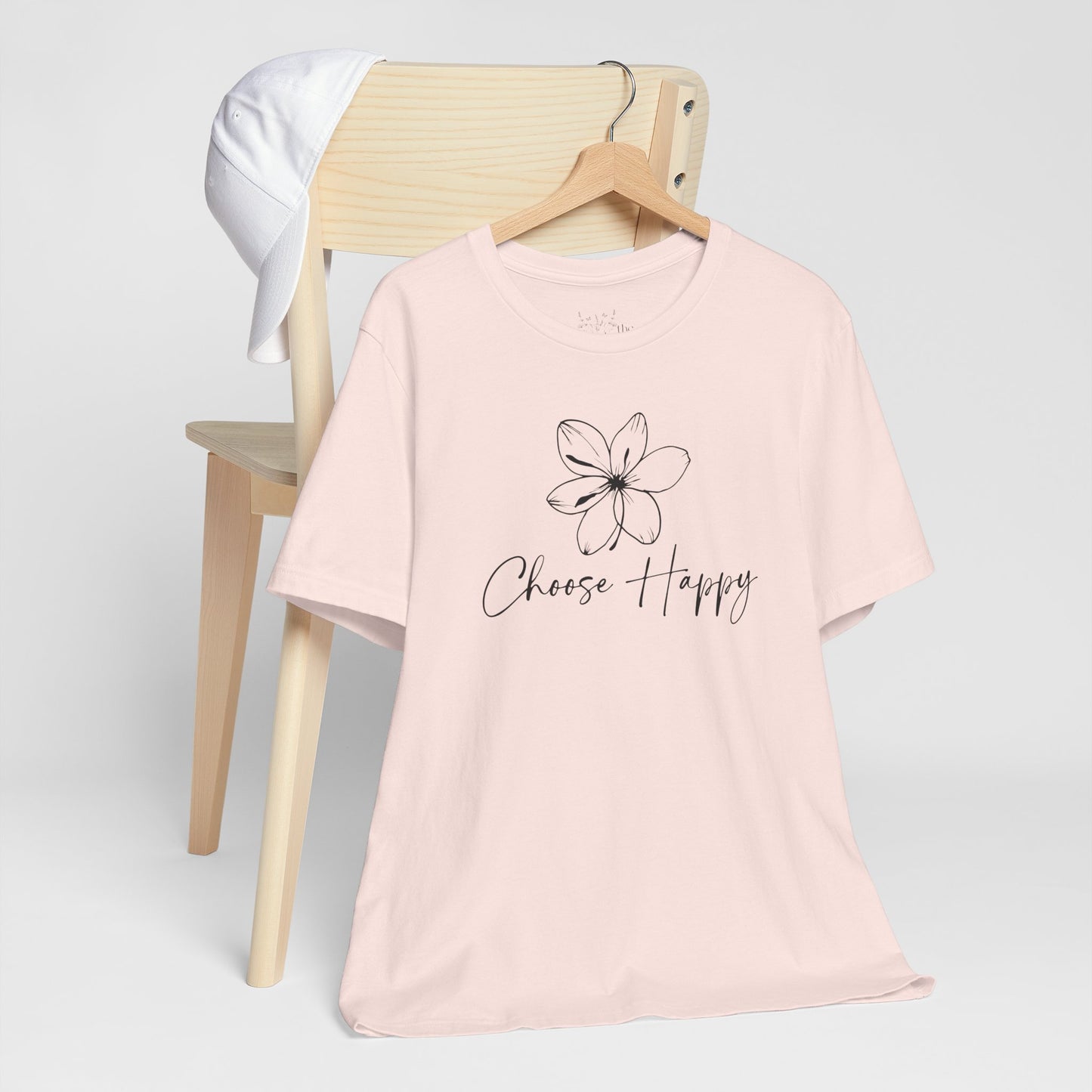 Minimalist Floral Graphic Tee – Choose Happy T-Shirt