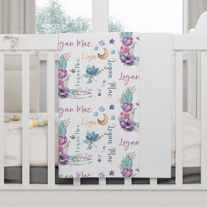 Custom Name Lavender Baby Blanket - Personalized & Cozy