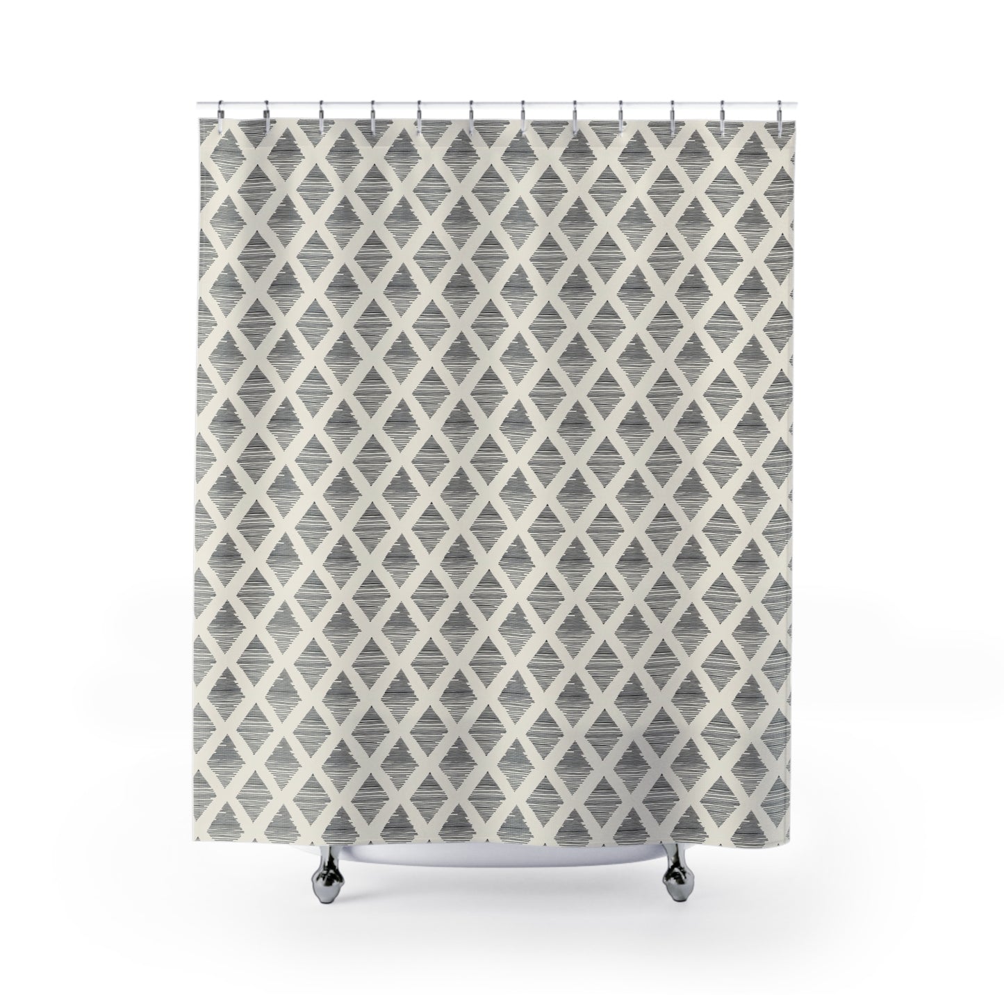 Minimalist Diamond Pattern Shower Curtain