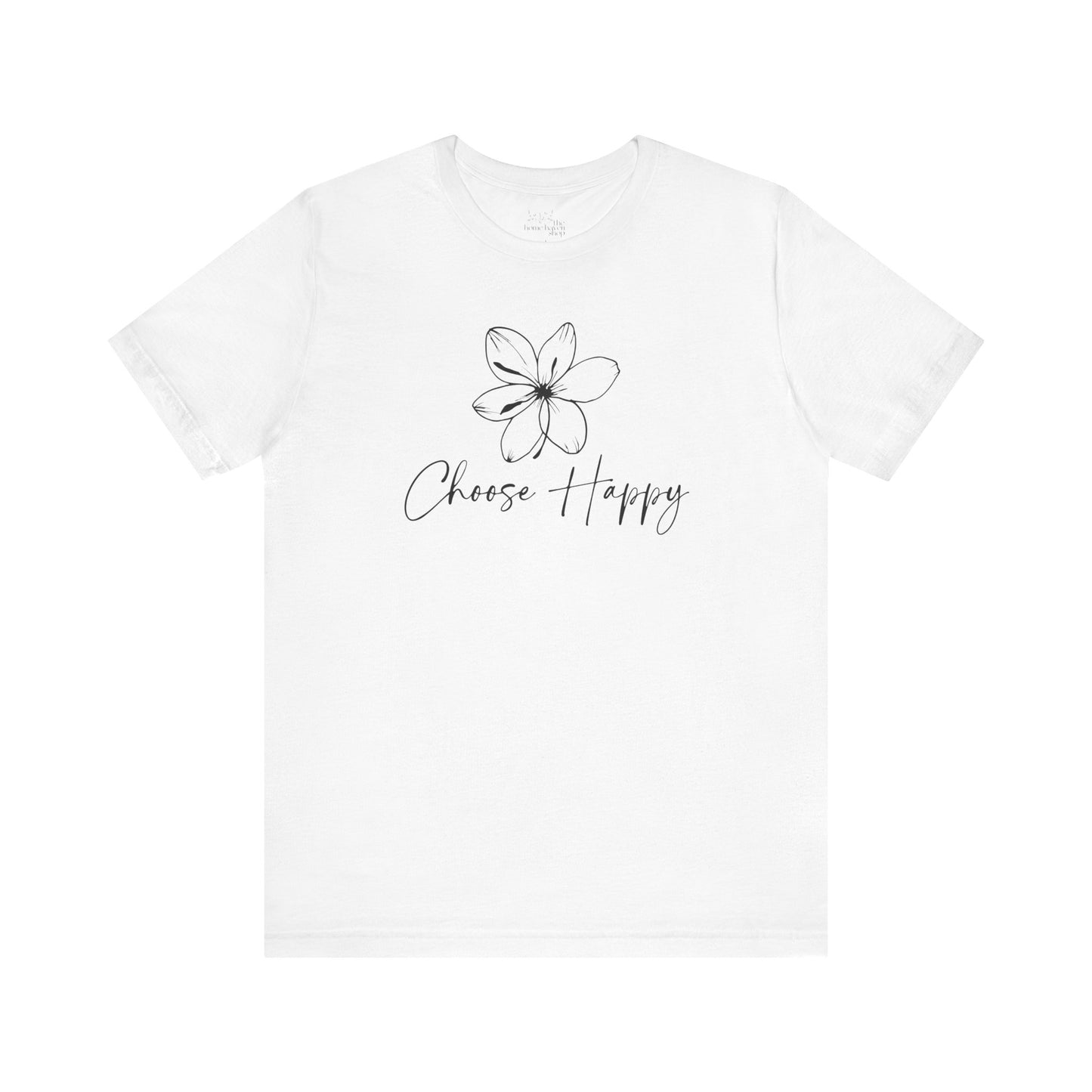 Minimalist Floral Graphic Tee – Choose Happy T-Shirt