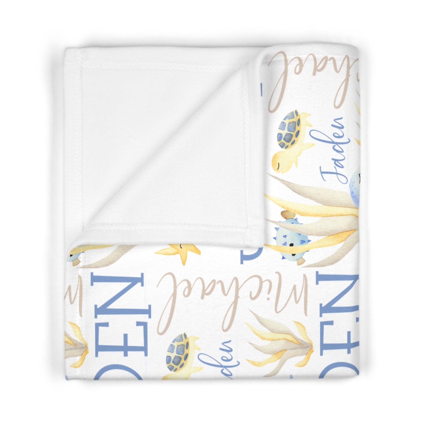 Custom Underwater Theme Baby Blue Fleece Blanket