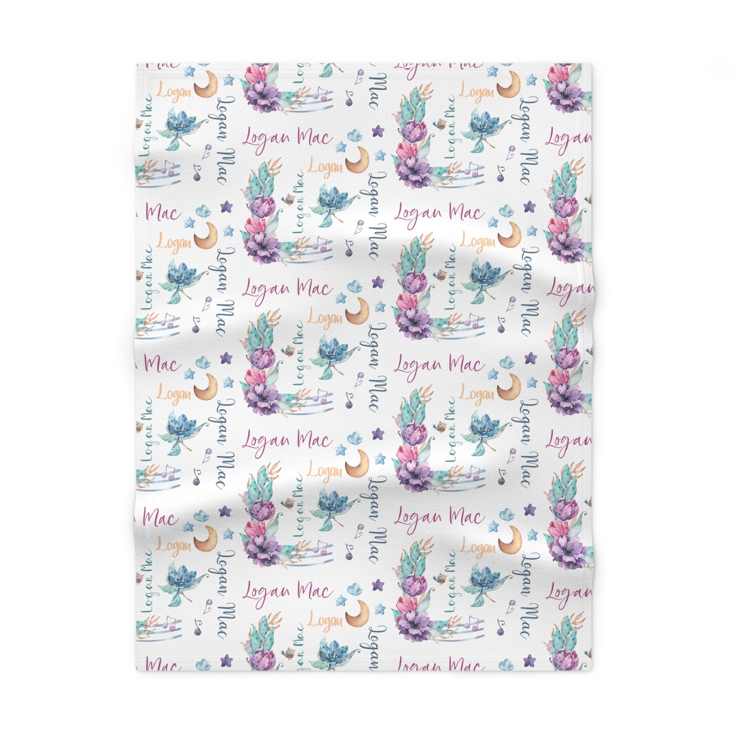 Custom Name Lavender Baby Blanket - Personalized & Cozy