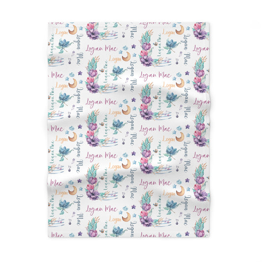 Custom Name Lavender Baby Blanket - Personalized & Cozy