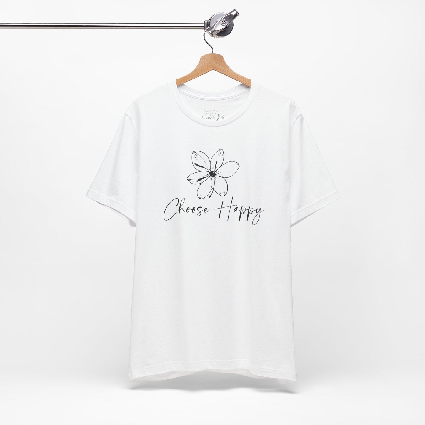 Minimalist Floral Graphic Tee – Choose Happy T-Shirt