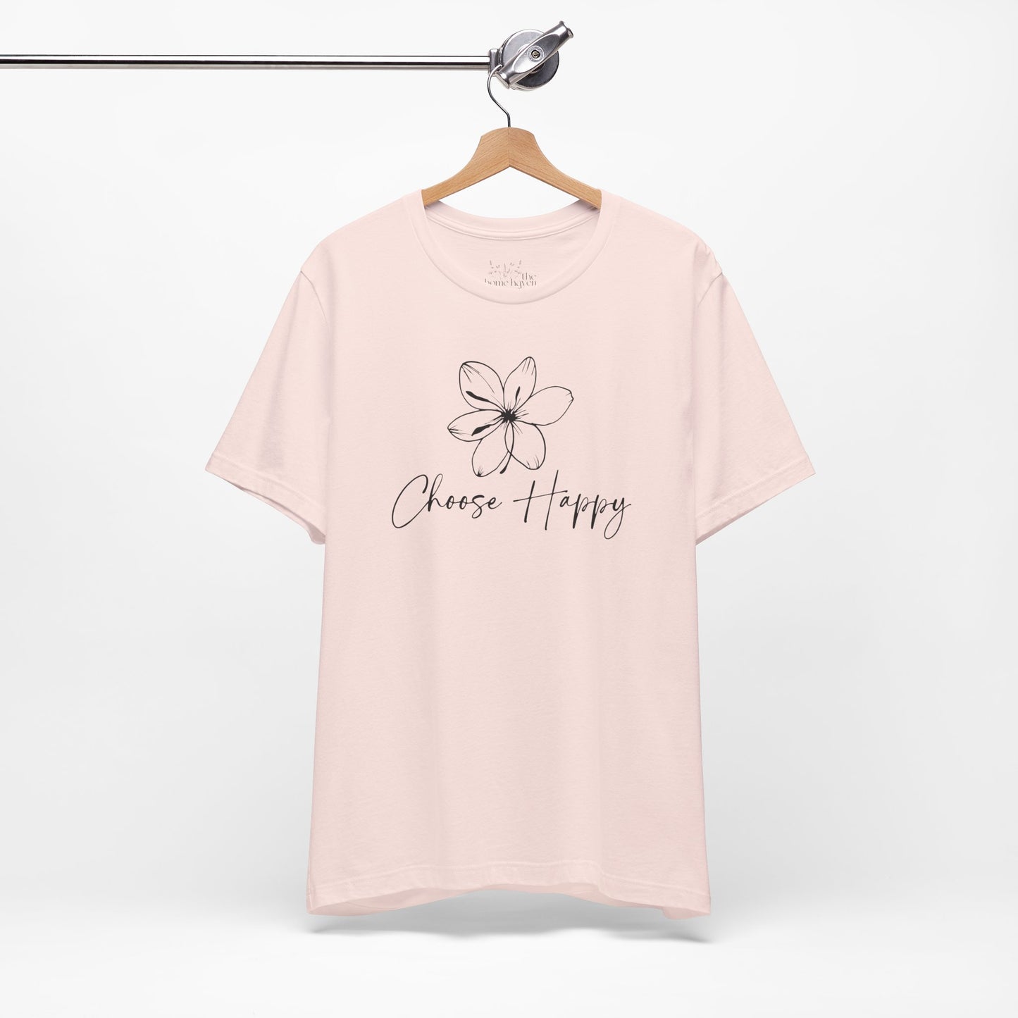Minimalist Floral Graphic Tee – Choose Happy T-Shirt