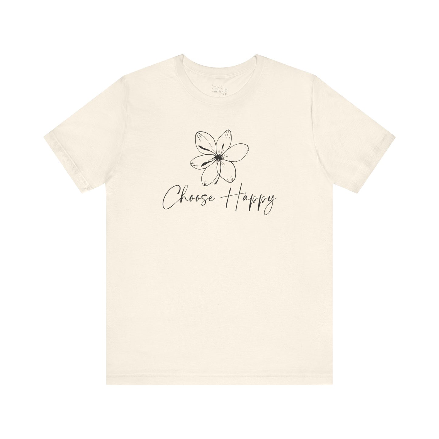 Minimalist Floral Graphic Tee – Choose Happy T-Shirt