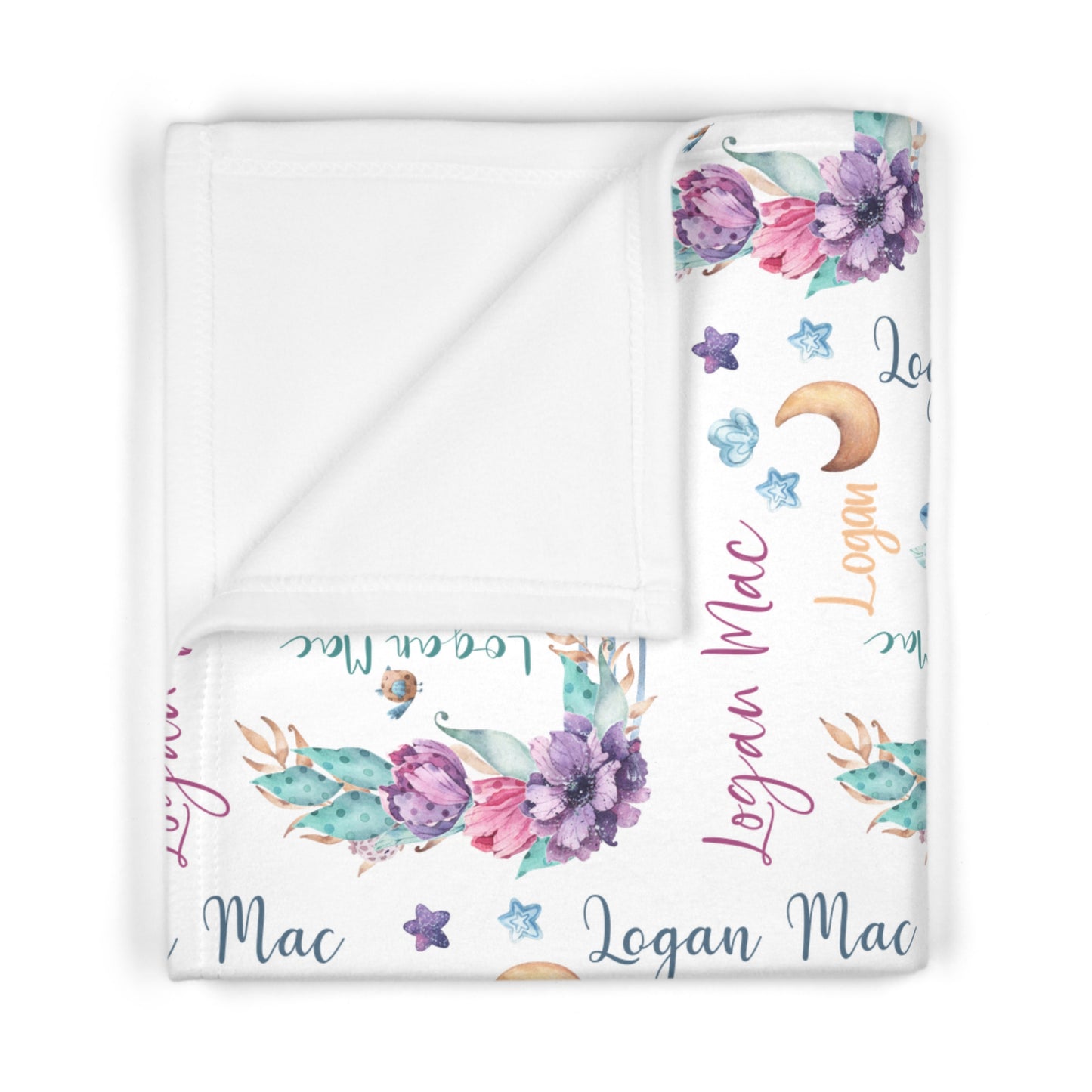 Custom Name Lavender Baby Blanket - Personalized & Cozy