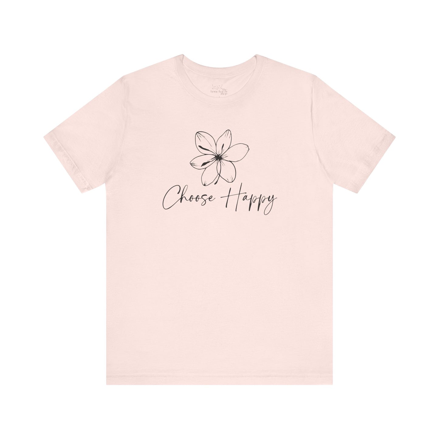 Minimalist Floral Graphic Tee – Choose Happy T-Shirt
