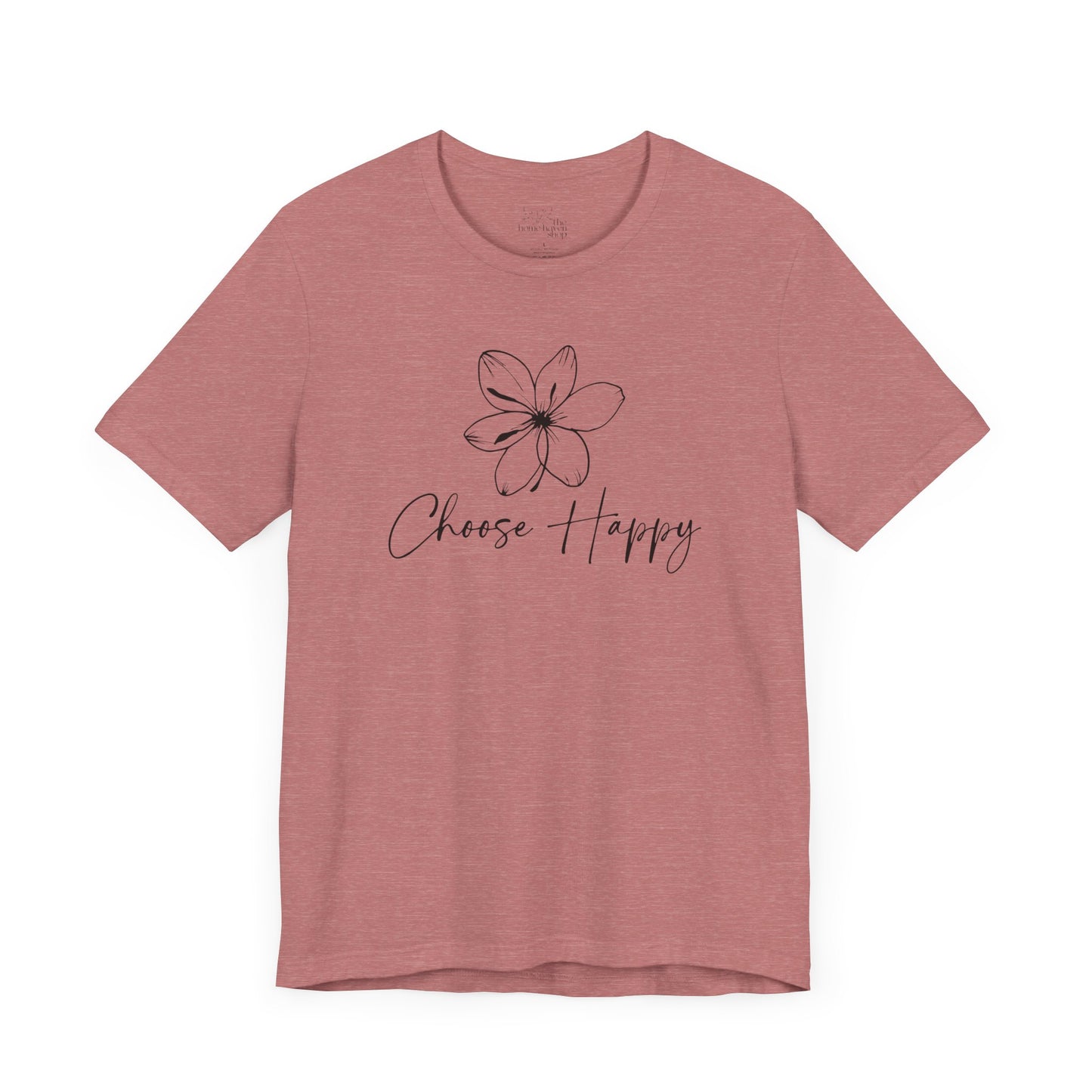Minimalist Floral Graphic Tee – Choose Happy T-Shirt