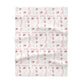 Custom Boho Pink Baby Name Blanket for Newborns