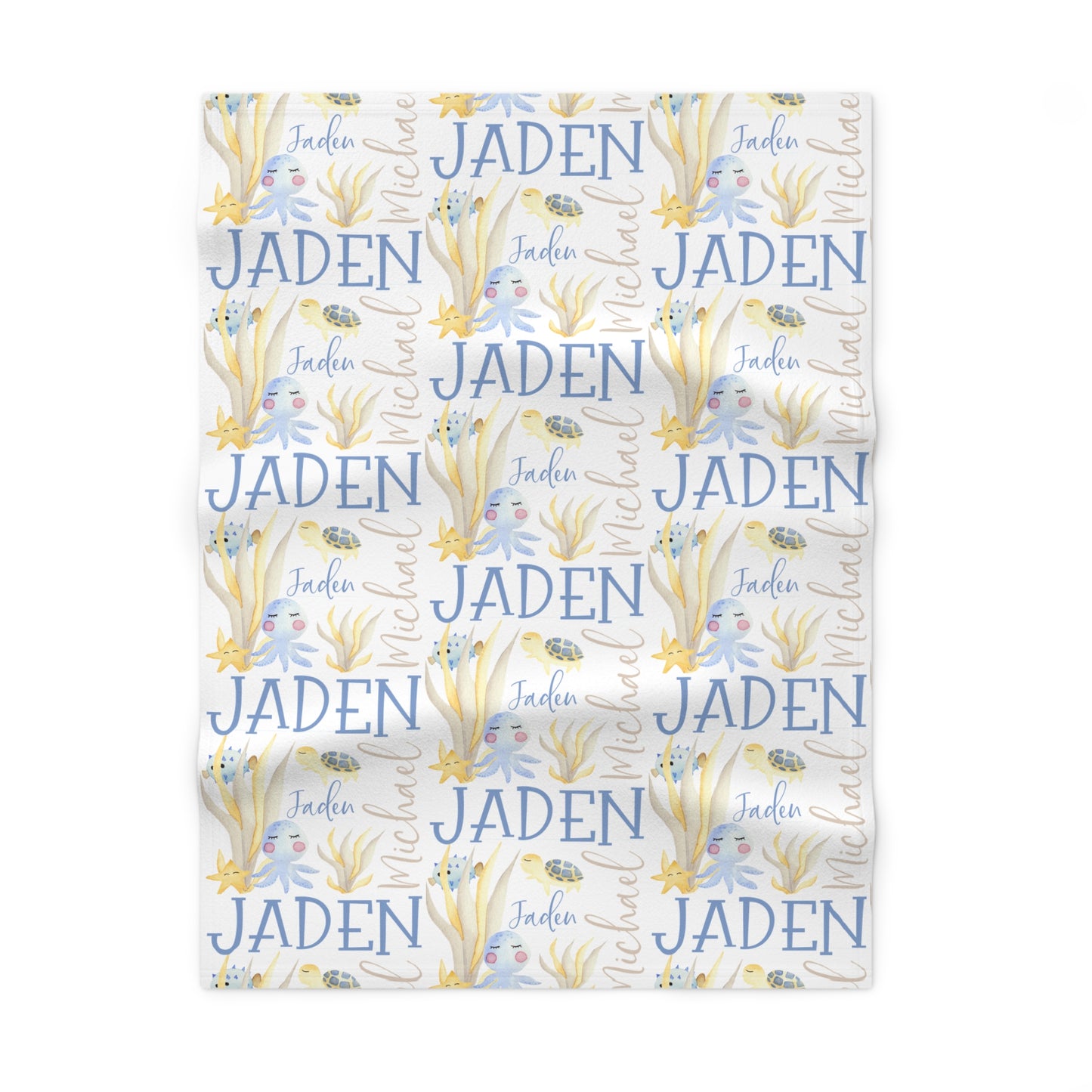 Custom Underwater Theme Baby Blue Fleece Blanket