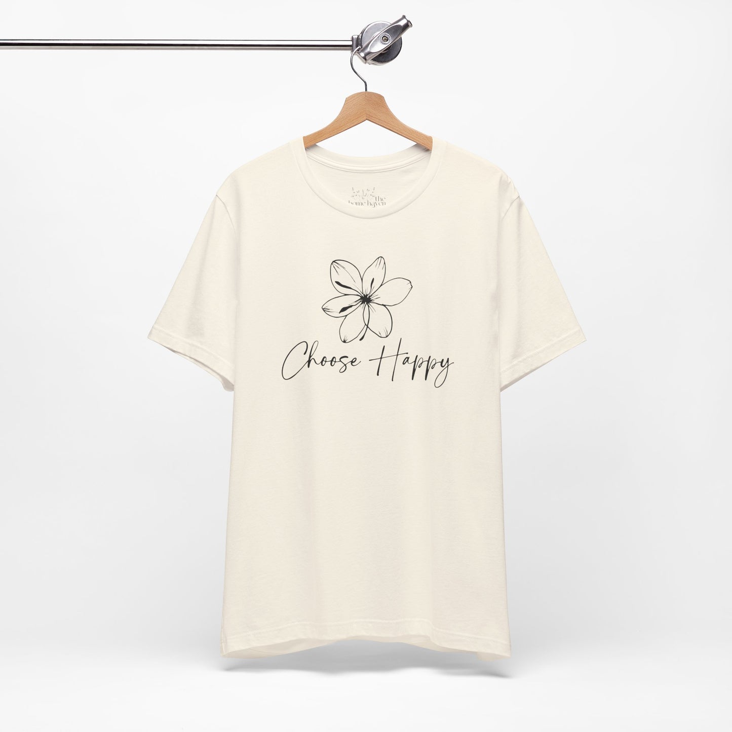 Minimalist Floral Graphic Tee – Choose Happy T-Shirt