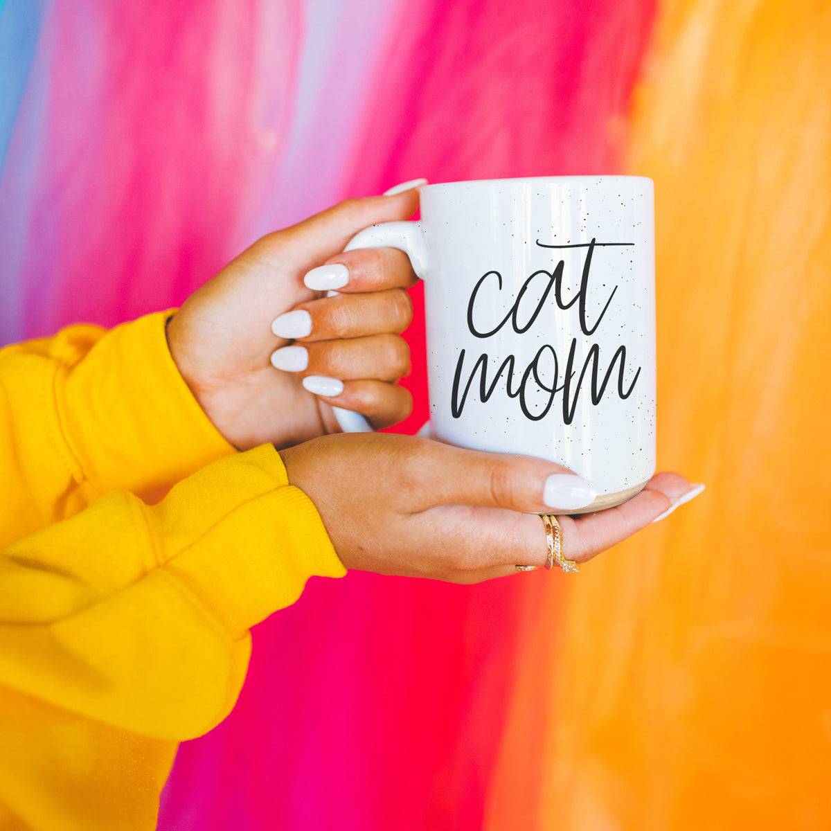 Cat Mom Ceramic Mug 16oz for Proud Cat Lovers