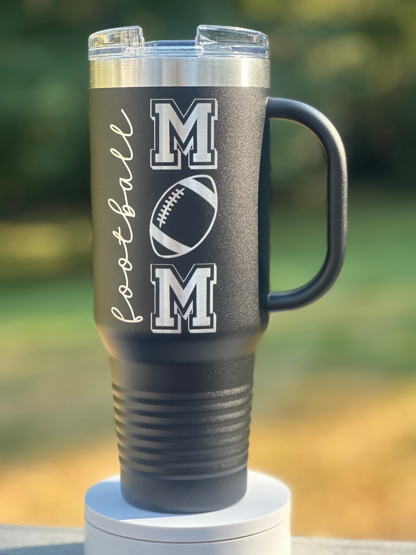 Football Mom Tumbler, 40oz Engraved Cup, Sports Mom Gift Ideas