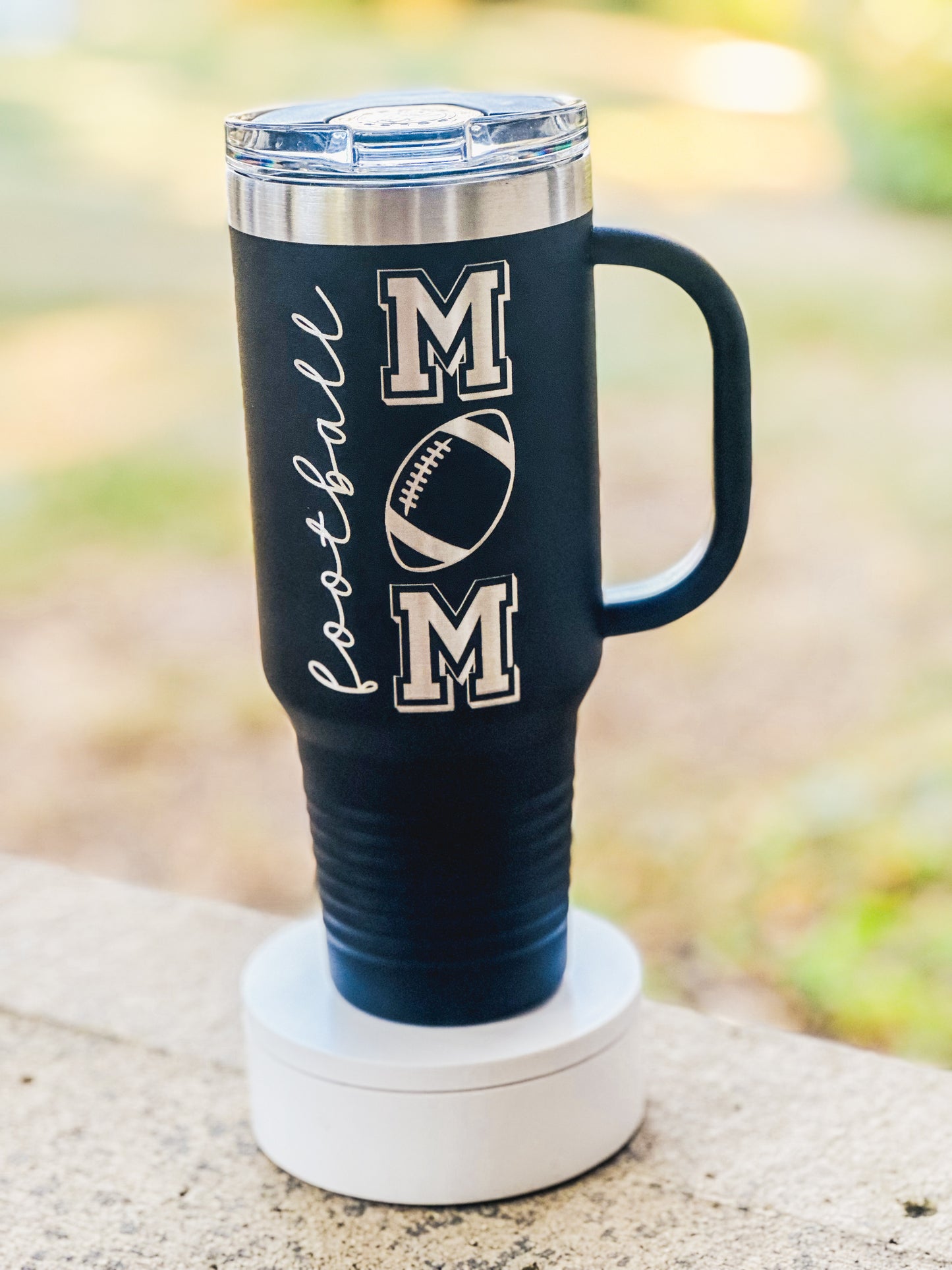 Football Mom Tumbler, 40oz Engraved Cup, Sports Mom Gift Ideas