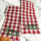 Tartan towels with festive embroidery