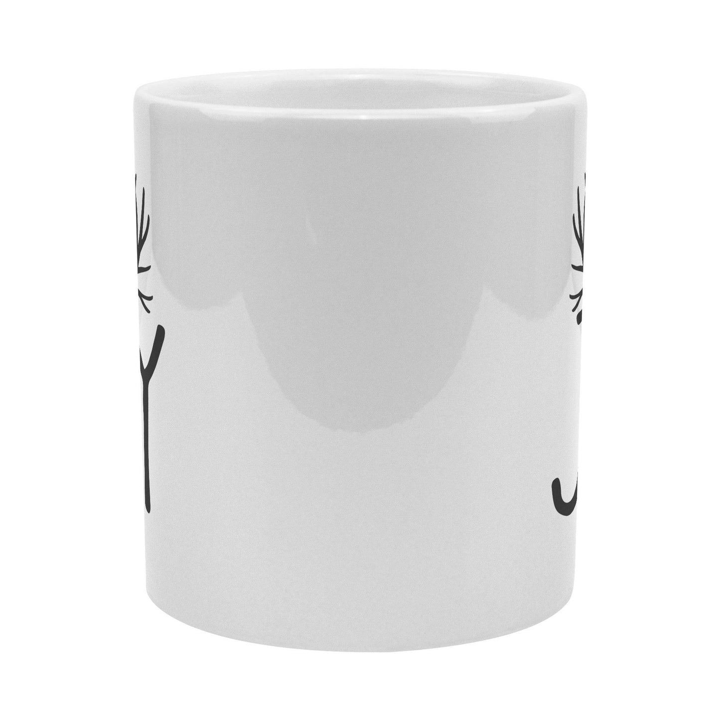 Back view of Joyful Reindeer Antlers Mug