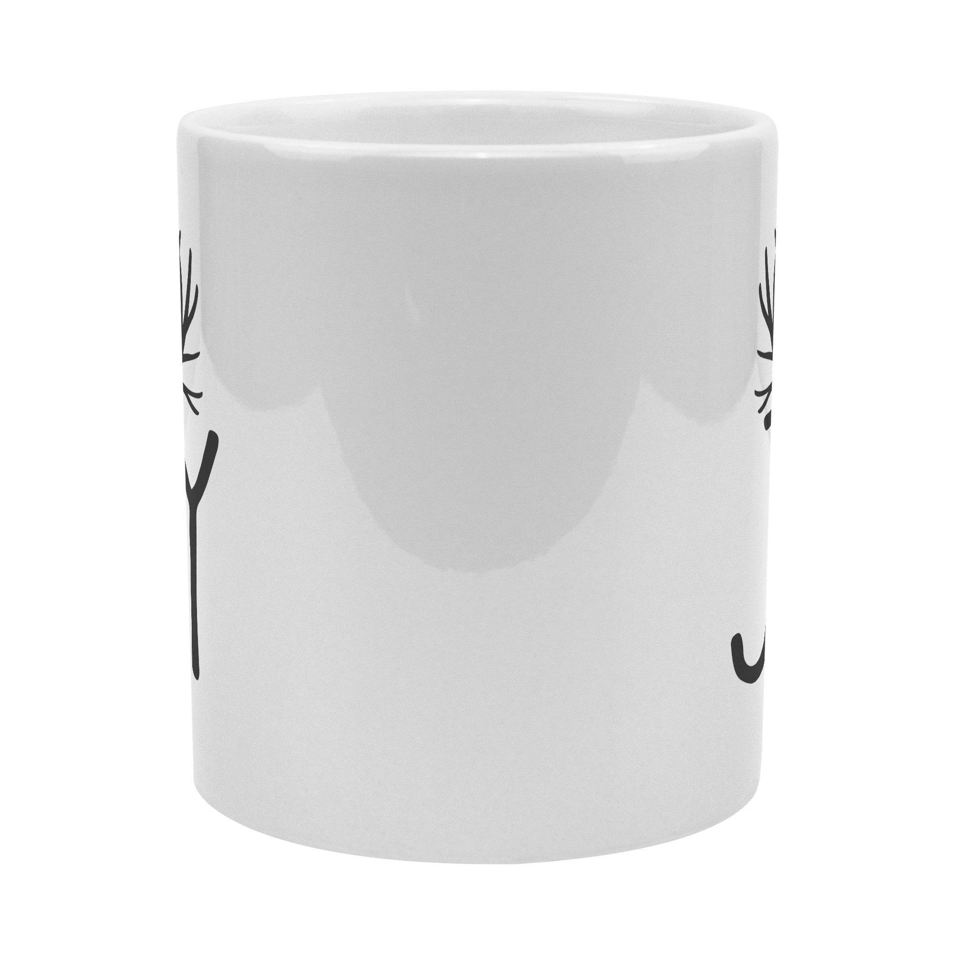 Back view of Joyful Reindeer Antlers Mug