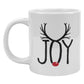 Joyful Reindeer Antlers Mug with red nose design