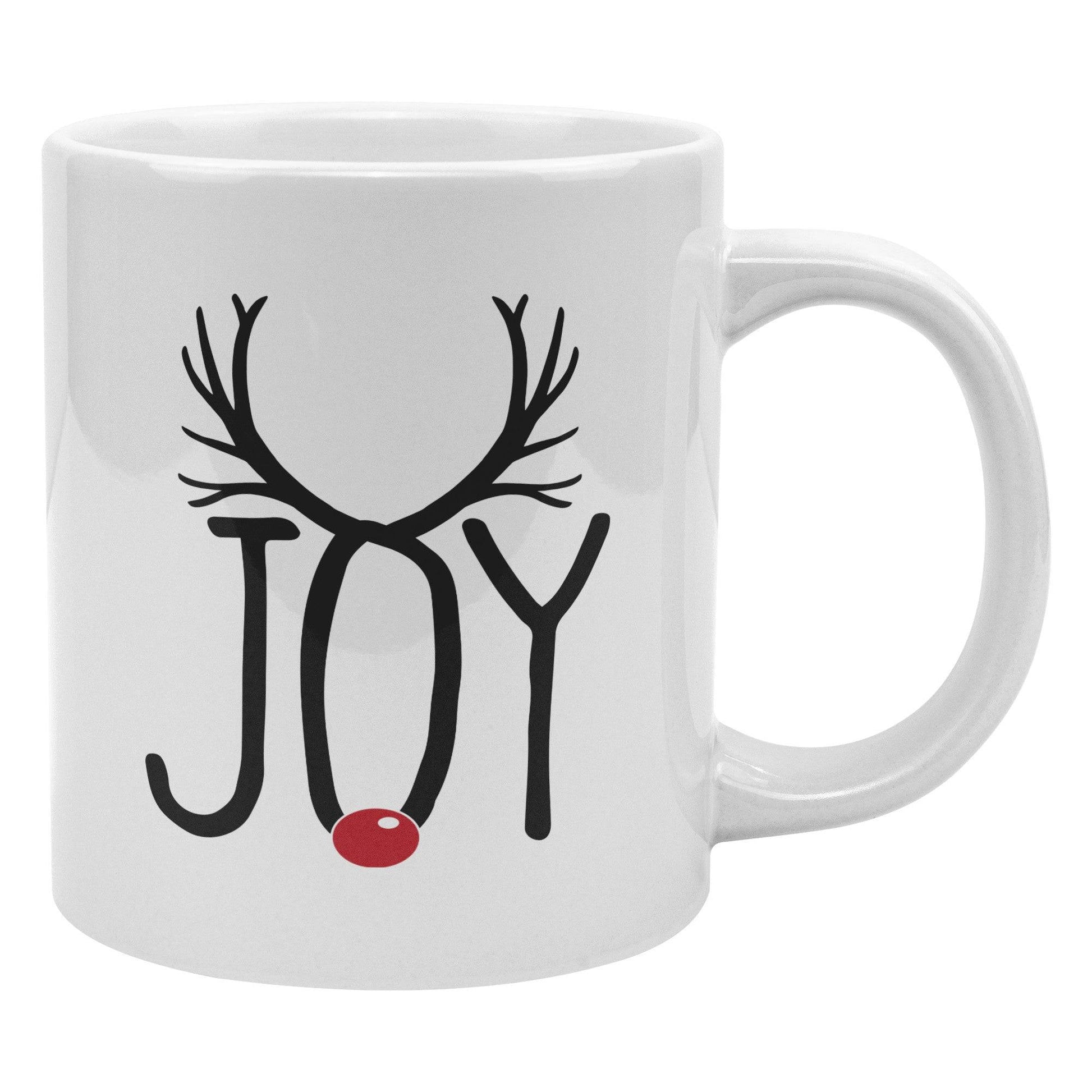 Side view of Joyful Reindeer Antlers Mug