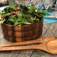 Wooden Acacia Salad Bowl with Matching Serving Utensils – Rustic and Durable Kitchenware