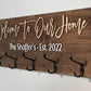 Custom Welcome Coat Rack Wall Mount w 3D Raised Lettering Personalized Sign w Hooks Hanger Wedding Gift Rustic Family Name Housewarming Gift