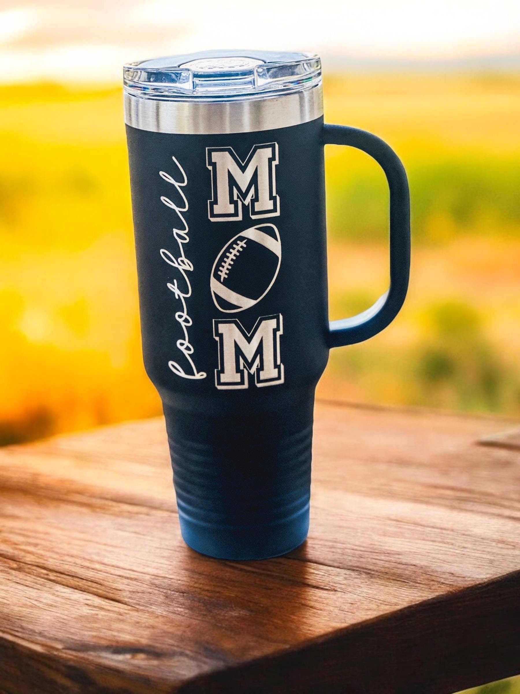 Custom Football Mom Tumbler, Mothers Day Gift, Sports Mom Drinkware, Personalized Cup, Team Mom Appreciation, Birthday Gift for Mom