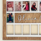 3D Birth to 12 Grade School Years Picture Frame Custom Personalized Photo Display with Raised Lettering Rustic Photo Display Board