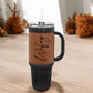 Wifey Hubby 2024 Travel Coffee Mug Tumbler w/ Handle Personalized Bride Groom Anniversary Wedding Gift Laser Engraved 40oz