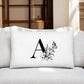 Custom Monogrammed Throw Pillow - Initial Floral Design
