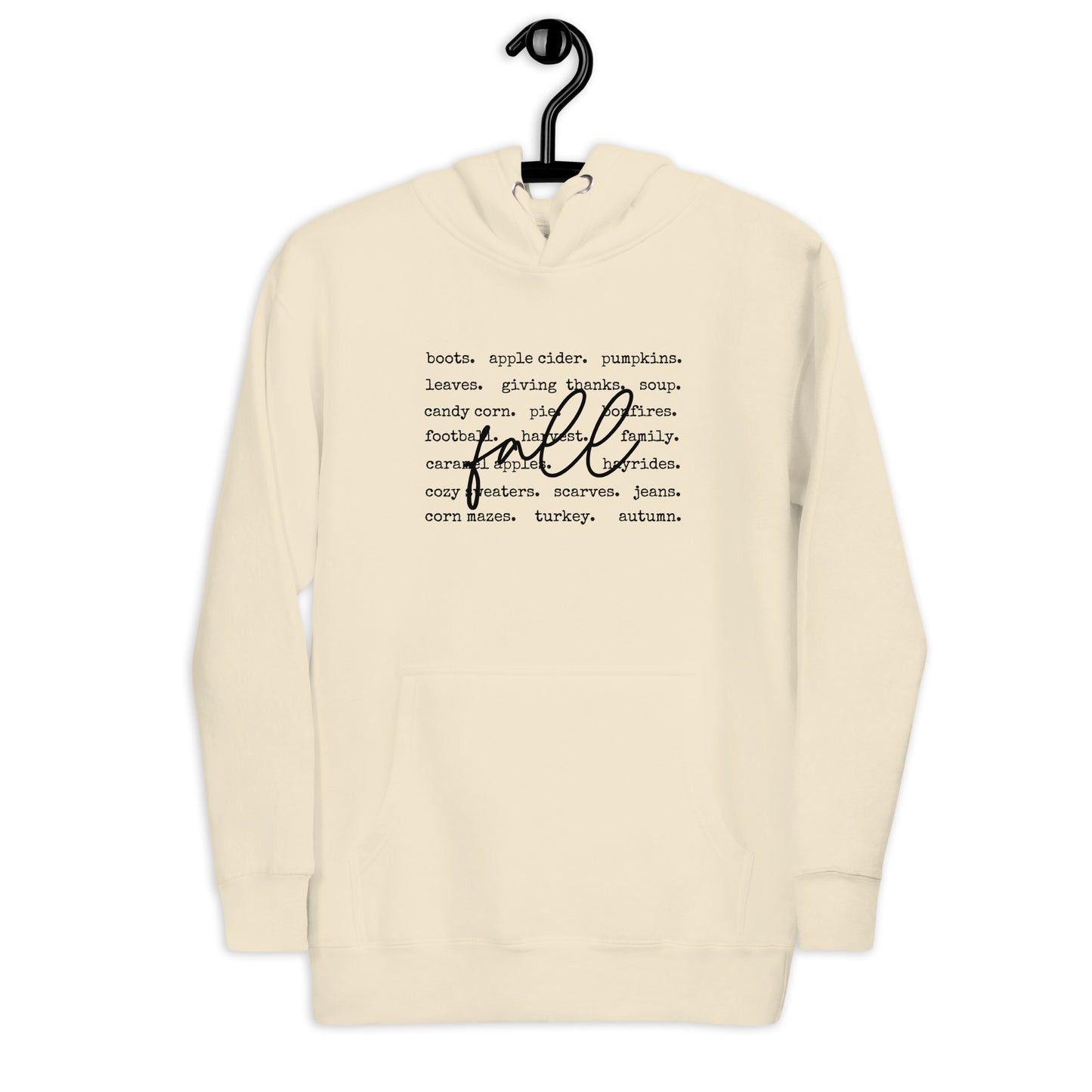 Fall Words Hoodie – Cozy Autumn Graphic Hoodie in Multiple Colors