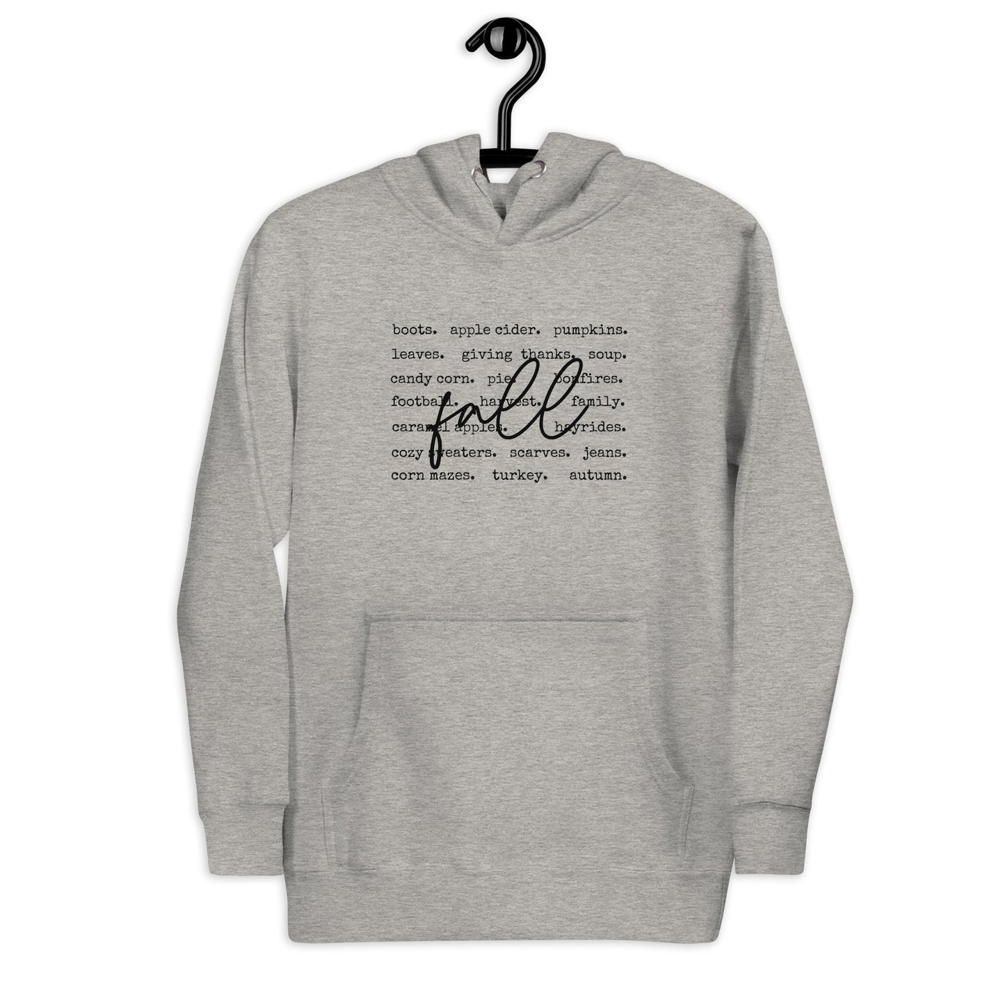 Fall Words Hoodie – Cozy Autumn Graphic Hoodie in Multiple Colors