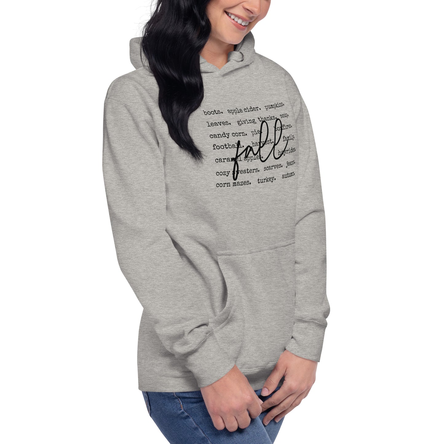 Fall Words Hoodie – Cozy Autumn Graphic Hoodie in Multiple Colors