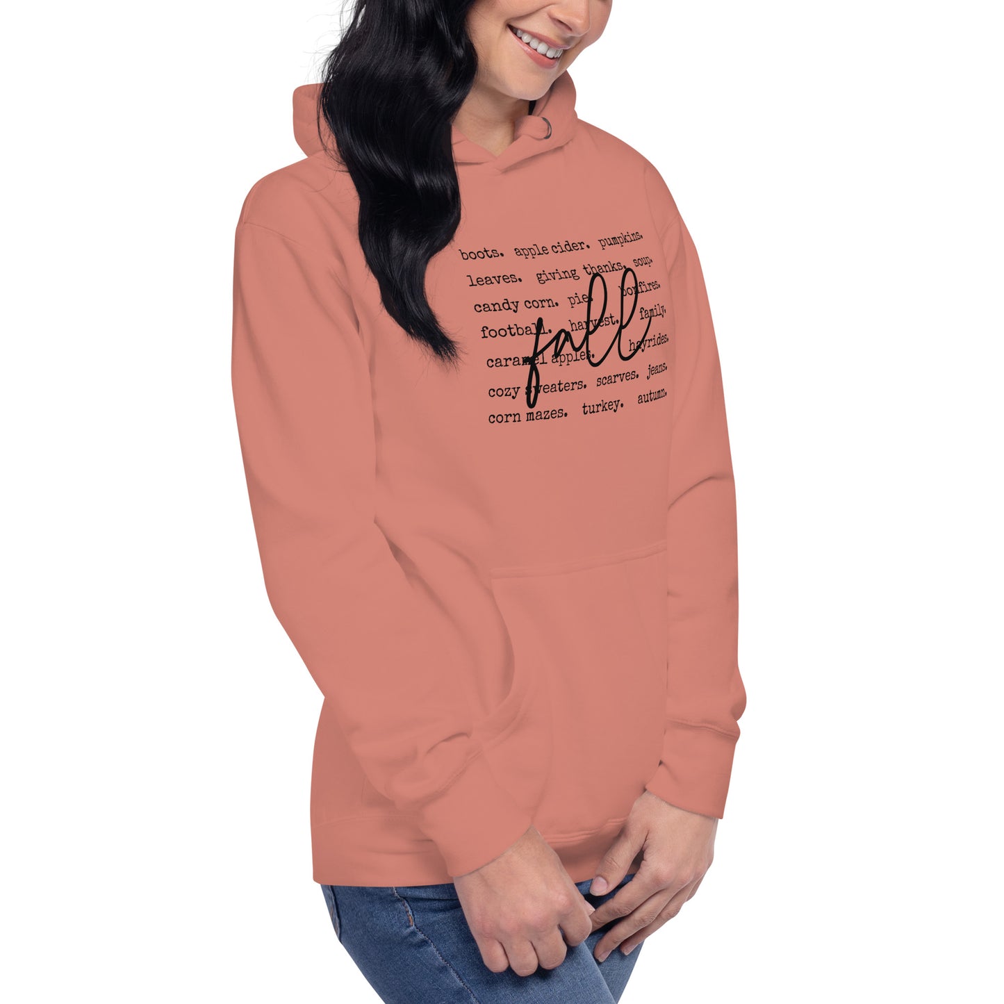 Fall Words Hoodie – Cozy Autumn Graphic Hoodie in Multiple Colors