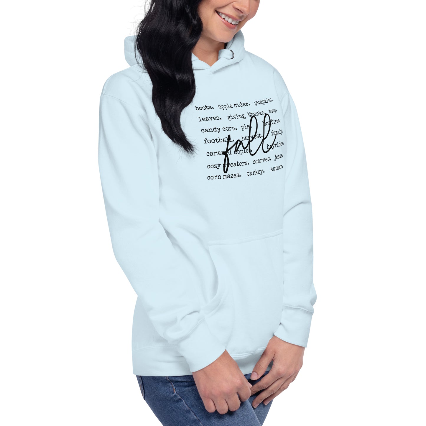 Fall Words Hoodie – Cozy Autumn Graphic Hoodie in Multiple Colors