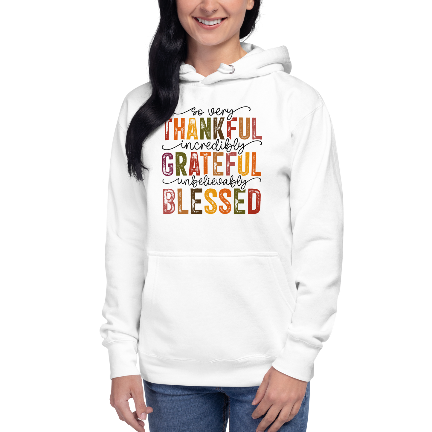 "Thankful, Grateful, Blessed" Unisex Hoodie – Celebrate Gratitude in Style