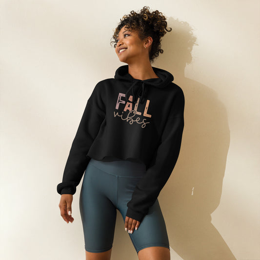 Bella + Canvas "Fall Vibes" Crop Hoodie | Cozy & Stylish Autumn Essential