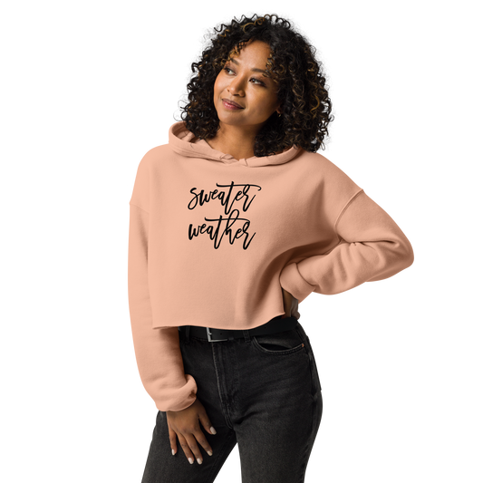 Bella + Canvas "Sweater Weather" Crop Hoodie | Cozy Fall Fashion Essential